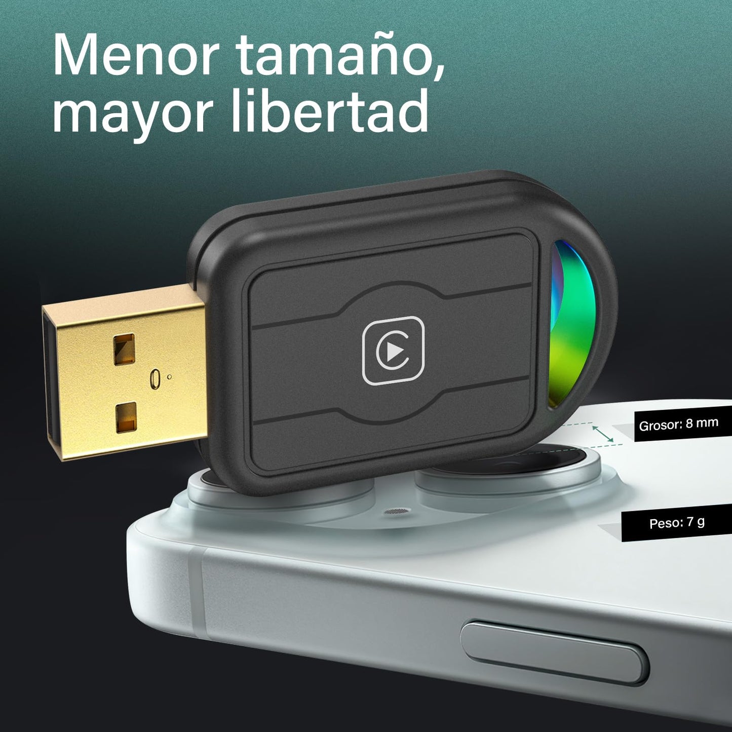 Tadcov Mini Wireless Carplay for iPhone and Apple, Automatic Connection, Convert Wiring to Wireless, Plug & Play, Wireless USB Car Play Dongle for Apple Car (iOS 10+, 2015+), 1Pcs