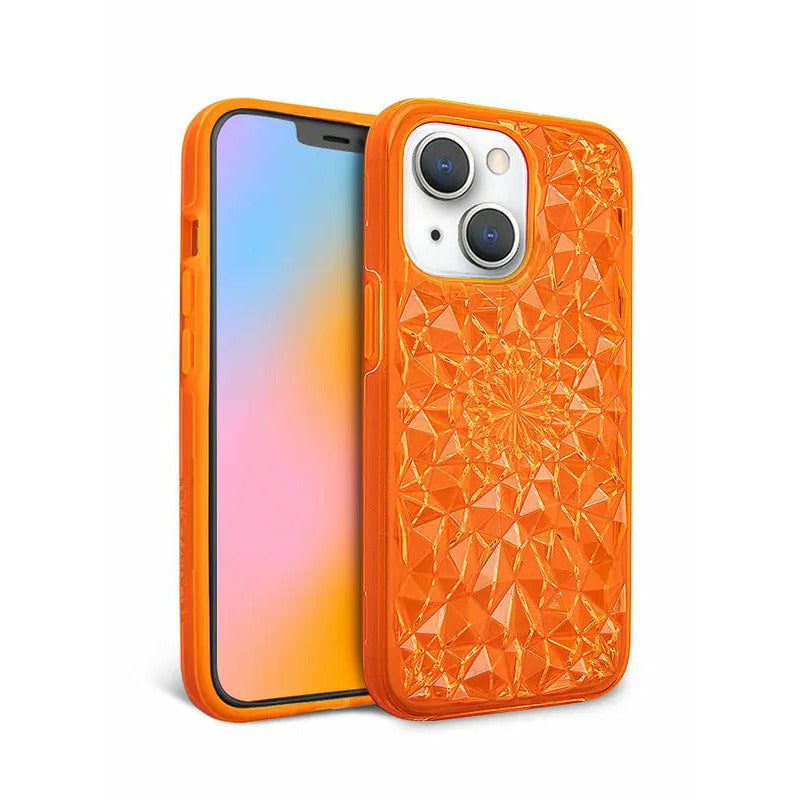Neon Orange Kaleidoscope iPhone Case